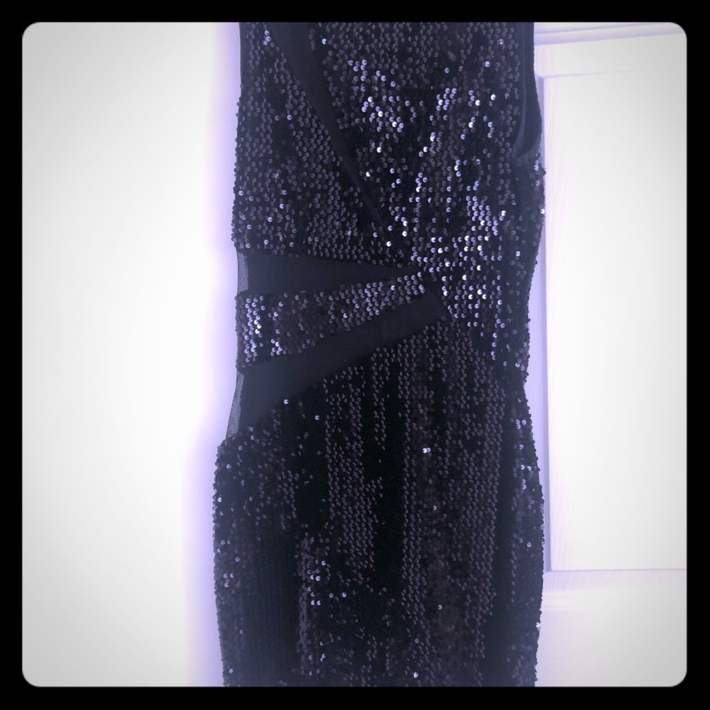 Black Sequin Mini Dress